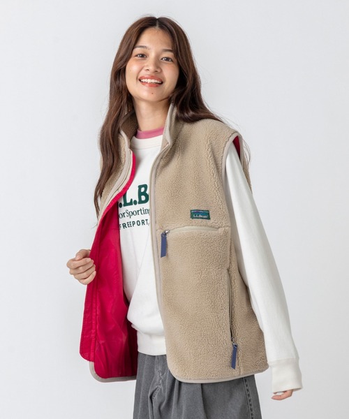 L.L.Bean(エルエルビーン)の「【JAPAN EDITION】トップシャム・ボア・フリース・ベスト(ベスト・レディース・ブラウン/ライトグレー/ライトベージュ/ブルーグリーン・MEDIUM)」の5枚目の写真