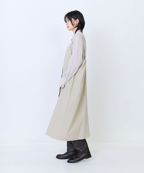 LOISIR(ロワズィール)の「コットン細コールジャンパースカート(ワンピース・レディース・チャコールグレー/ベージュ・M/MT)」の5枚目の写真