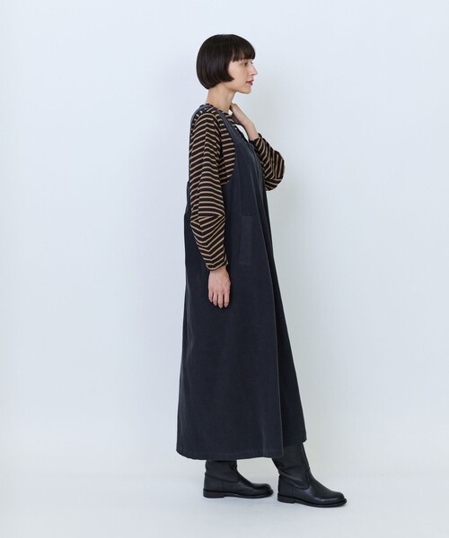 LOISIR(ロワズィール)の「コットン細コールジャンパースカート(ワンピース・レディース・チャコールグレー/ベージュ・M/MT)」の13枚目の写真