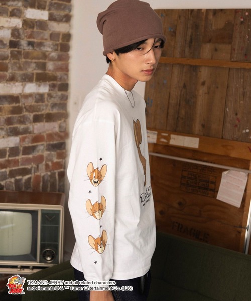 Tom&Jerry(トムアンドジェリー)の「WEGO/【26年秋冬新作】TOM and JERRYグラフィックT(LS)(Tシャツ/カットソー・メンズ・スミクロ/ホワイト・LARGE/MEDIUM)」の16枚目の写真