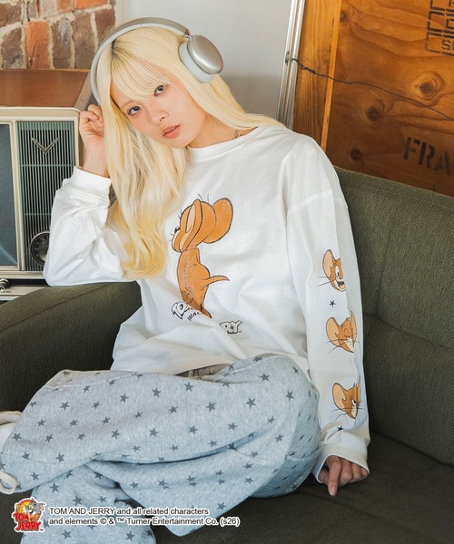 Tom&Jerry(トムアンドジェリー)の「WEGO/【26年秋冬新作】TOM and JERRYグラフィックT(LS)(Tシャツ/カットソー・メンズ・スミクロ/ホワイト・LARGE/MEDIUM)」の17枚目の写真