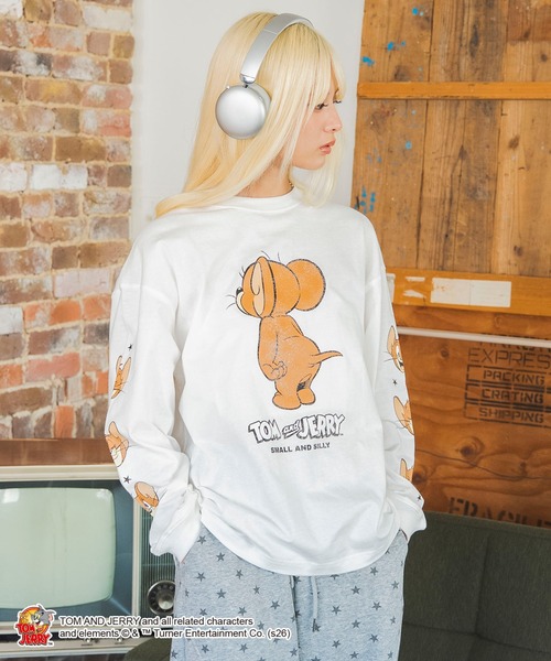 Tom&Jerry(トムアンドジェリー)の「WEGO/【26年秋冬新作】TOM and JERRYグラフィックT(LS)(Tシャツ/カットソー・メンズ・スミクロ/ホワイト・LARGE/MEDIUM)」の18枚目の写真