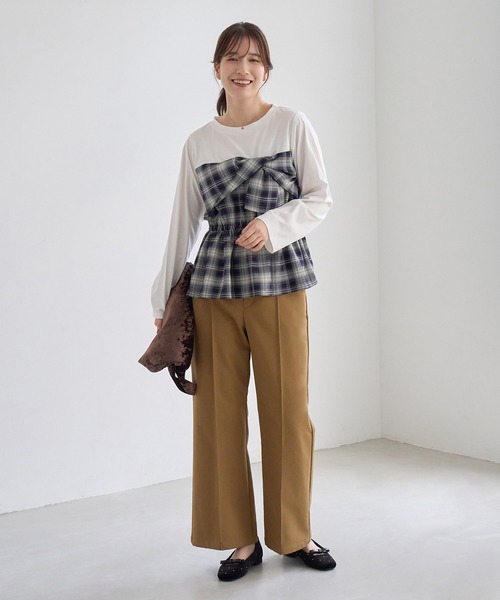 ROPE' PICNIC(ロペピクニック)の「ウエスト革命 美フレア裏起毛パンツ/ウエストゴム(その他パンツ・レディース・ブラック/キャメル・M/L/S)」の11枚目の写真