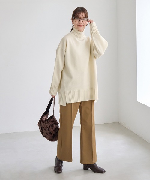 ROPE' PICNIC(ロペピクニック)の「ウエスト革命 美フレア裏起毛パンツ/ウエストゴム(その他パンツ・レディース・ブラック/キャメル・M/L/S)」の12枚目の写真