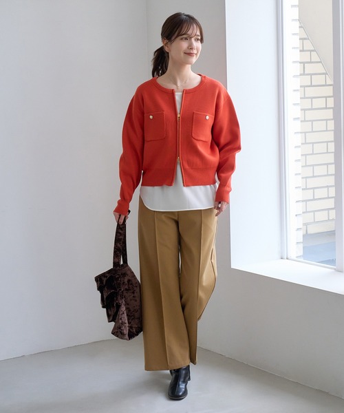 ROPE' PICNIC(ロペピクニック)の「ウエスト革命 美フレア裏起毛パンツ/ウエストゴム(その他パンツ・レディース・ブラック/キャメル・M/L/S)」の13枚目の写真