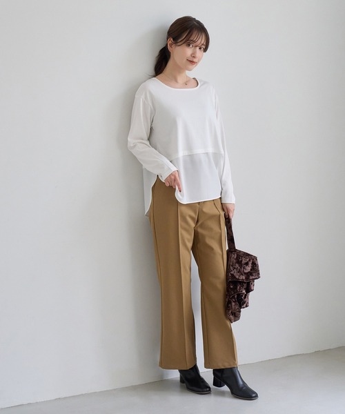 ROPE' PICNIC(ロペピクニック)の「ウエスト革命 美フレア裏起毛パンツ/ウエストゴム(その他パンツ・レディース・ブラック/キャメル・M/L/S)」の14枚目の写真