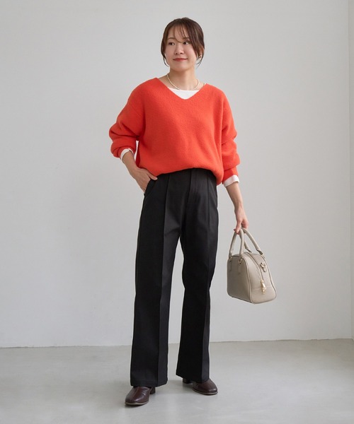 ROPE' PICNIC(ロペピクニック)の「ウエスト革命 美フレア裏起毛パンツ/ウエストゴム(その他パンツ・レディース・ブラック/キャメル・M/L/S)」の17枚目の写真
