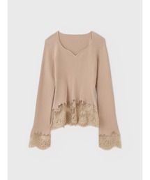 LACE TRIM KNIT TOPS