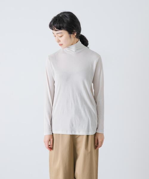 かぐれ（カグレ）の「シアータートルカットソー（Tシャツ/カットソー・レディース・ライトグレー/オフホワイト/ブラック・FREE）」の4枚目の写真