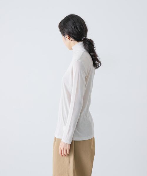 かぐれ（カグレ）の「シアータートルカットソー（Tシャツ/カットソー・レディース・ライトグレー/オフホワイト/ブラック・FREE）」の5枚目の写真