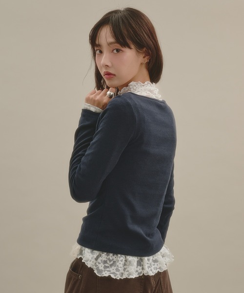 apres jour mignon(アプレジュールミニョン)の「ヘンリーネックロングスリーブプルオーバー(Tシャツ/カットソー・レディース・ボルドー/ダークブラウン/ネイビー/アイボリー/グレー/ブラウン系その他・フリー/LARGE)」の18枚目の写真
