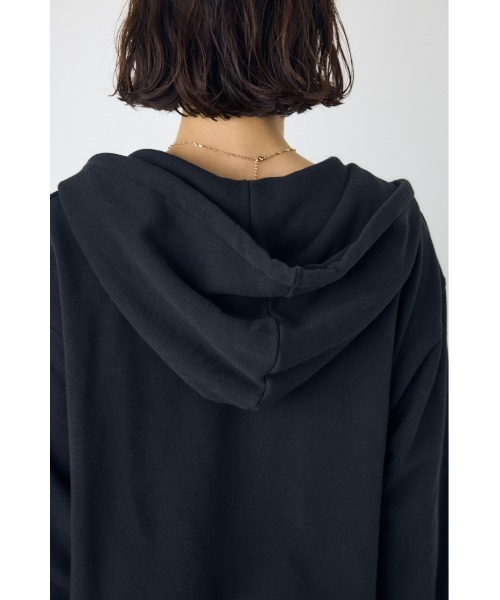 AZUL by moussy(アズールバイマウジー)の「ダブルジップアソートロゴフーディ 秋服 冬服 春服 ジップパーカー(パーカー・レディース・ブラック/杢グレー・FREE)」の10枚目の写真