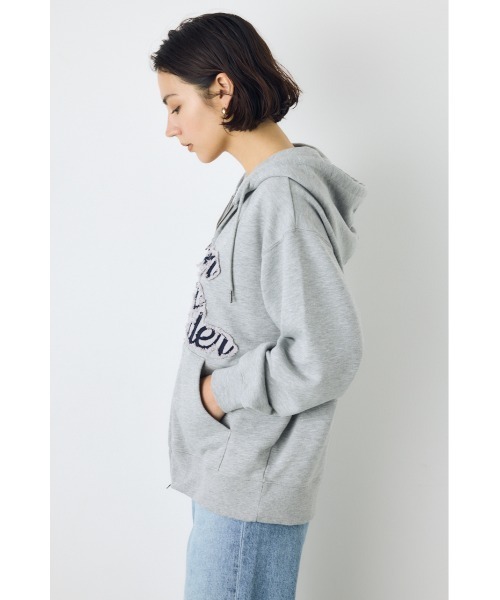 AZUL by moussy(アズールバイマウジー)の「ダブルジップアソートロゴフーディ 秋服 冬服 春服 ジップパーカー(パーカー・レディース・ブラック/杢グレー・FREE)」の18枚目の写真