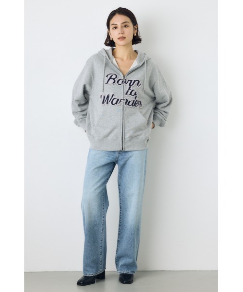 AZUL by moussy(アズールバイマウジー)の「ダブルジップアソートロゴフーディ 秋服 冬服 春服 ジップパーカー(パーカー・レディース・ブラック/杢グレー・FREE)」の20枚目の写真