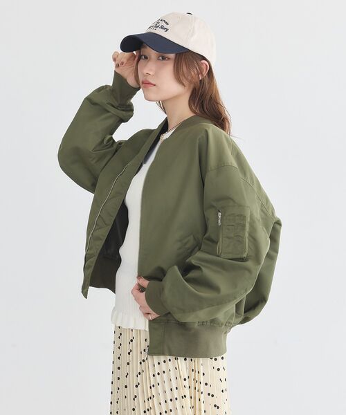 earth music&ecology(アースミュージックアンドエコロジー)の「MA-1(MA-1・レディース・カーキ/ピンク/ブラック・FREE)」の10枚目の写真