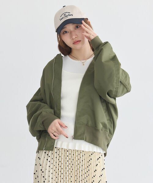 earth music&ecology(アースミュージックアンドエコロジー)の「MA-1(MA-1・レディース・カーキ/ピンク/ブラック・FREE)」の11枚目の写真