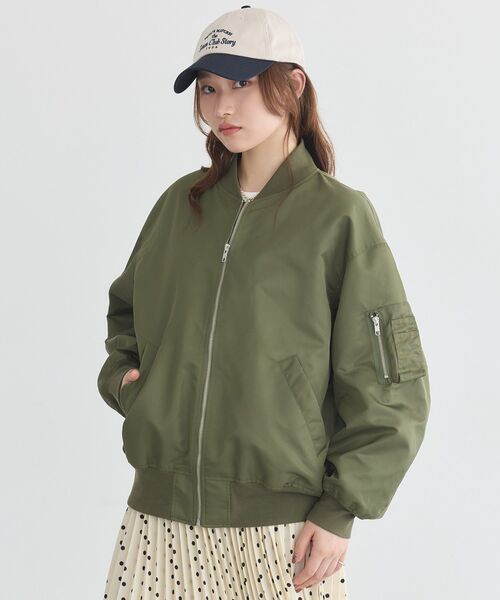 earth music&ecology(アースミュージックアンドエコロジー)の「MA-1(MA-1・レディース・カーキ/ピンク/ブラック・FREE)」の3枚目の写真