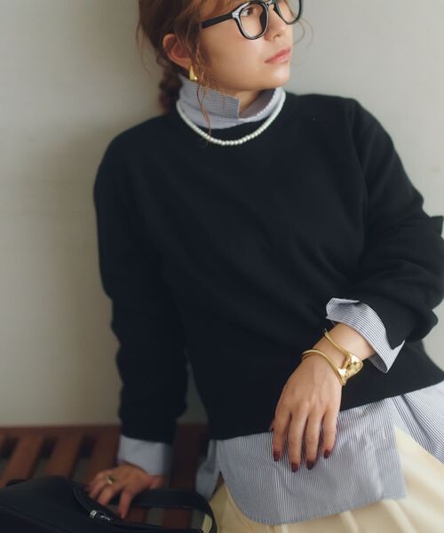COHINA（コヒナ）の「スウェットライクニット 【低身長・小柄女性】（ニット/セーター・レディース・グレー/ブラウン/ブラック/レッド・ONE SIZE）」の2枚目の写真