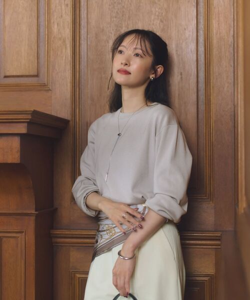 COHINA（コヒナ）の「スウェットライクニット 【低身長・小柄女性】（ニット/セーター・レディース・グレー/ブラウン/ブラック/レッド・ONE SIZE）」の5枚目の写真