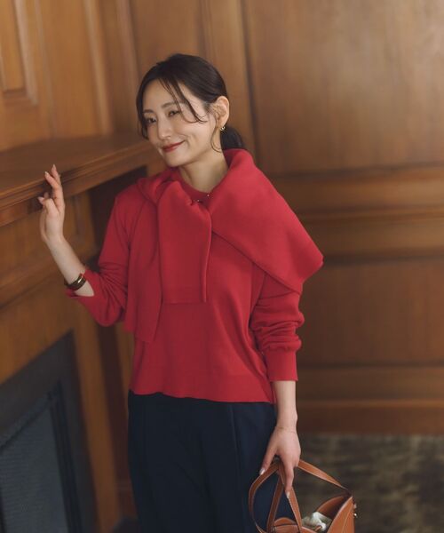 COHINA（コヒナ）の「スウェットライクニット 【低身長・小柄女性】（ニット/セーター・レディース・グレー/ブラウン/ブラック/レッド・ONE SIZE）」の11枚目の写真