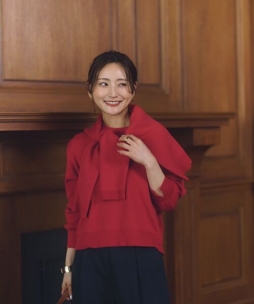 COHINA（コヒナ）の「スウェットライクニット 【低身長・小柄女性】（ニット/セーター・レディース・グレー/ブラウン/ブラック/レッド・ONE SIZE）」の12枚目の写真