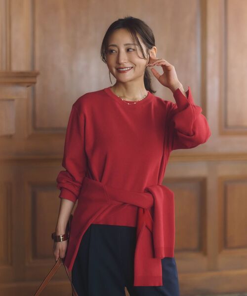 COHINA（コヒナ）の「スウェットライクニット 【低身長・小柄女性】（ニット/セーター・レディース・グレー/ブラウン/ブラック/レッド・ONE SIZE）」の17枚目の写真
