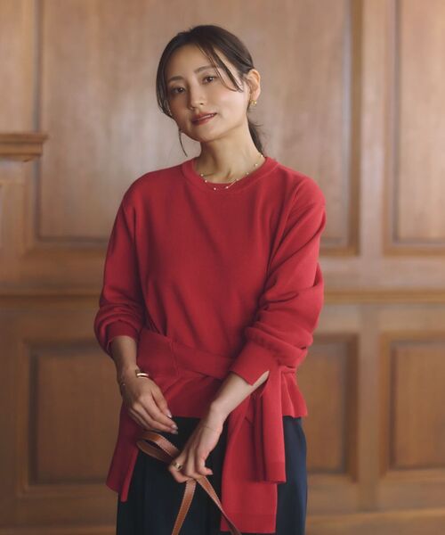 COHINA（コヒナ）の「スウェットライクニット 【低身長・小柄女性】（ニット/セーター・レディース・グレー/ブラウン/ブラック/レッド・ONE SIZE）」の18枚目の写真