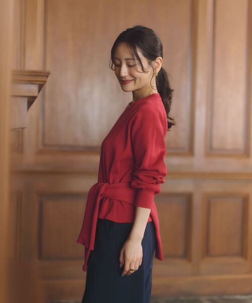 COHINA（コヒナ）の「スウェットライクニット 【低身長・小柄女性】（ニット/セーター・レディース・グレー/ブラウン/ブラック/レッド・ONE SIZE）」の19枚目の写真