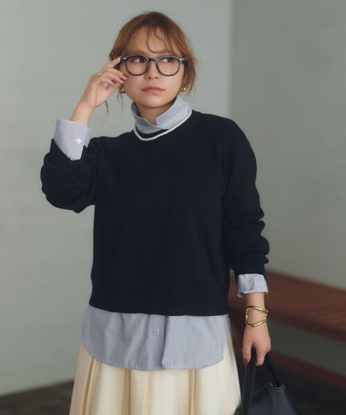 COHINA（コヒナ）の「スウェットライクニット 【低身長・小柄女性】（ニット/セーター・レディース・グレー/ブラウン/ブラック/レッド・ONE SIZE）」の22枚目の写真