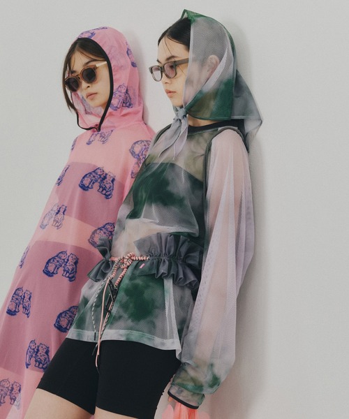 NON TOKYO(ノントーキョー)の「PRINT MESH PULLOVER & SCARF(Tシャツ/カットソー・レディース・ピンク/グリーン・FREE)」の1枚目の写真
