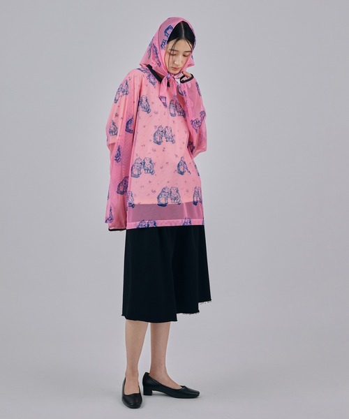 NON TOKYO(ノントーキョー)の「PRINT MESH PULLOVER & SCARF(Tシャツ/カットソー・レディース・ピンク/グリーン・FREE)」の5枚目の写真