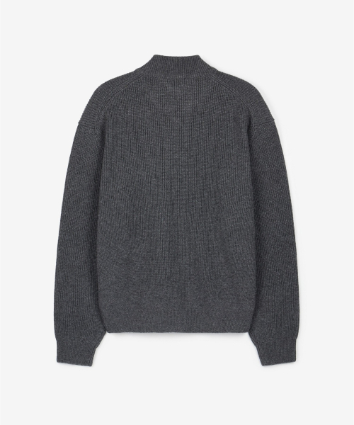 TNGT（ティーエヌジーティー）の「Cashmere Blend Full-Zip Knit Top (Charcoal) TNSW6F113CG（ニット/セーター・レディース・その他・100/105/110/95）」の2枚目の写真