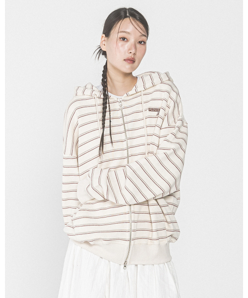 HAVISM(ヘビズム)の「FF STRIPE ZIP UP HOOD(IVORY)(パーカー・レディース・その他・FREE)」の2枚目の写真