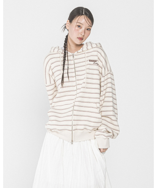 HAVISM(ヘビズム)の「FF STRIPE ZIP UP HOOD(IVORY)(パーカー・レディース・その他・FREE)」の3枚目の写真