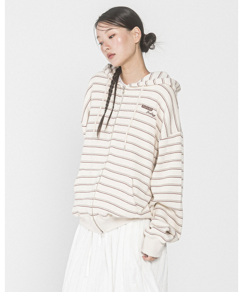 HAVISM(ヘビズム)の「FF STRIPE ZIP UP HOOD(IVORY)(パーカー・レディース・その他・FREE)」の4枚目の写真