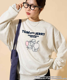 限定展開 TOM AND JERRY/トムとジェリー アソート フロッキー プリント スウェット