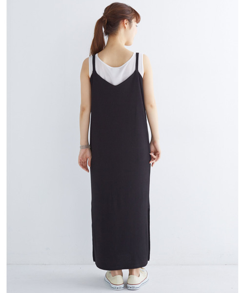 haco!（ハコ）の「重ね着も楽しいリブロングキャミワンピース（ワンピース・レディース・ベージュ/ブラック・MEDIUM/X-LARGE/SMALL/LARGE）」の4枚目の写真