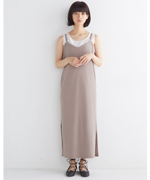 haco!（ハコ）の「重ね着も楽しいリブロングキャミワンピース（ワンピース・レディース・ベージュ/ブラック・MEDIUM/X-LARGE/SMALL/LARGE）」の8枚目の写真