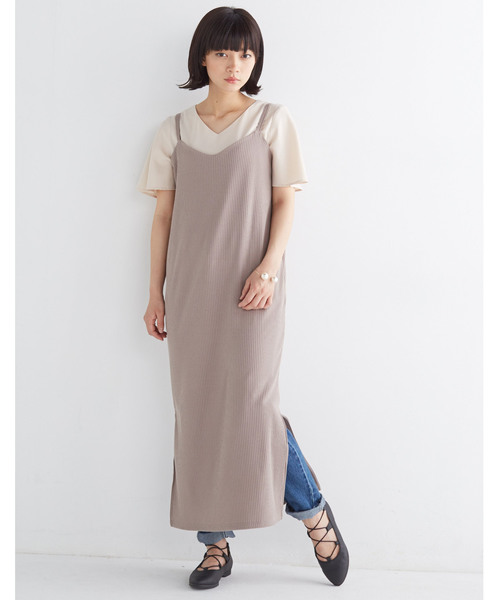 haco!（ハコ）の「重ね着も楽しいリブロングキャミワンピース（ワンピース・レディース・ベージュ/ブラック・MEDIUM/X-LARGE/SMALL/LARGE）」の11枚目の写真