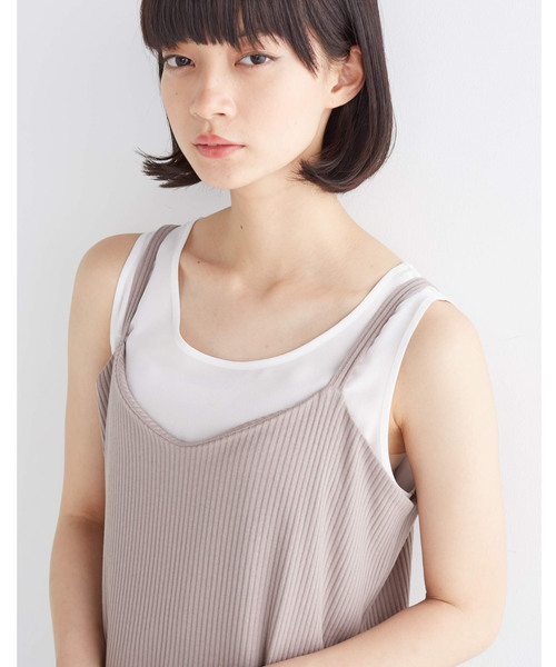haco!（ハコ）の「重ね着も楽しいリブロングキャミワンピース（ワンピース・レディース・ベージュ/ブラック・MEDIUM/X-LARGE/SMALL/LARGE）」の6枚目の写真