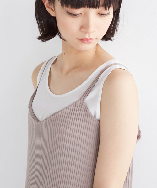 haco!（ハコ）の「重ね着も楽しいリブロングキャミワンピース（ワンピース・レディース・ベージュ/ブラック・MEDIUM/X-LARGE/SMALL/LARGE）」の7枚目の写真