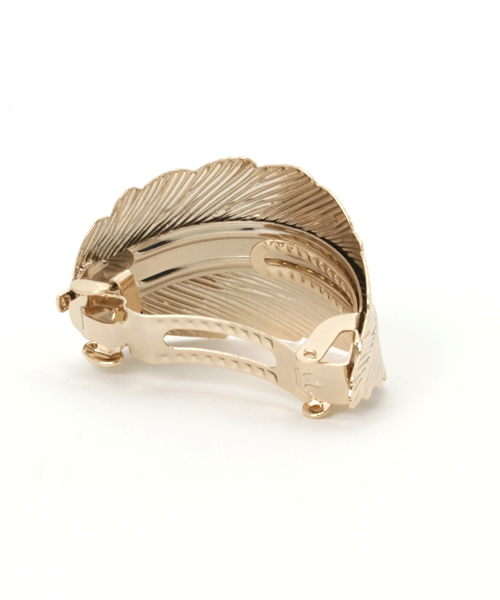 Fun & Daily（ファンアンドデイリー）の「F&D : メタルフェザーヘアバレッタ（バレッタ/ヘアクリップ・レディース・シルバー/ゴールド・FREE）」の3枚目の写真