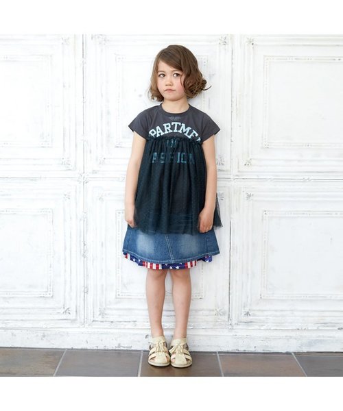 BREEZE（ブリーズ）の「カレッジロゴチュール付きＴシャツ（Tシャツ/カットソー・キッズ・チャコール/カーキ・130/95/80/90/140/100/120/110）」の3枚目の写真