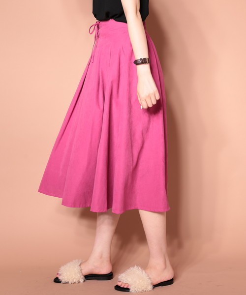 natural couture（ナチュラルクチュール）の「T/Nピーチレースアップカラースカート（スカート・レディース・ピンク/グリーン/ブラウン/マスタード・FREE）」の8枚目の写真