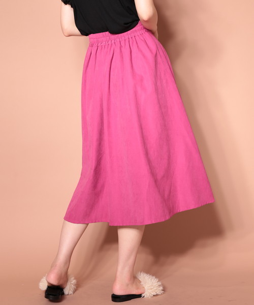 natural couture（ナチュラルクチュール）の「T/Nピーチレースアップカラースカート（スカート・レディース・ピンク/グリーン/ブラウン/マスタード・FREE）」の9枚目の写真