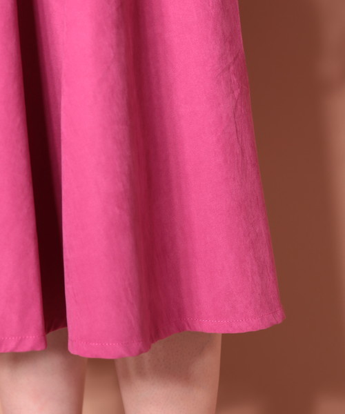 natural couture（ナチュラルクチュール）の「T/Nピーチレースアップカラースカート（スカート・レディース・ピンク/グリーン/ブラウン/マスタード・FREE）」の5枚目の写真