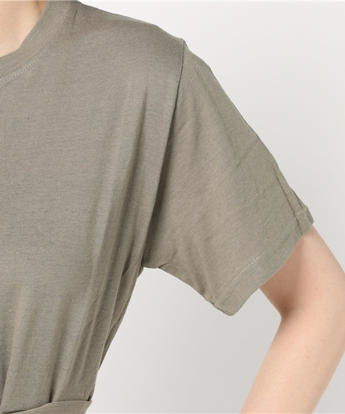 coca(coca)(コカ)の「ベルテッドAラインカットソーワンピース(ワンピース・レディース・カーキ/ベージュ・ONE SIZE)」の8枚目の写真