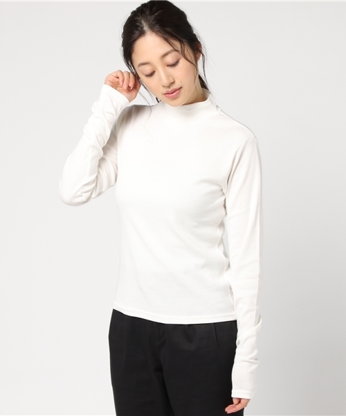 PUNYUS(プニュズ)の「ハイネックロンT(Tシャツ/カットソー・レディース・ホワイト/ブラック・1/2/3/4)」の2枚目の写真