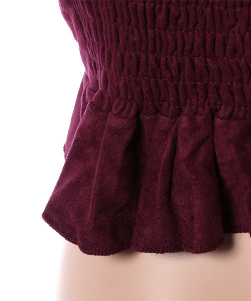 MERLOT（メルロー）の「フリルスピンドルビスチェ1193（キャミソール・レディース・パープル/ブラック/キャメル/カーキ・FREE）」の6枚目の写真