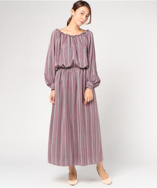 AMERICAN RAG CIE（アメリカンラグシー）の「AMERICAN RAG CIE　デシンギャザーワンピース（ワンピース・レディース・マルチ/ブラック/パープル・FREE）」の12枚目の写真